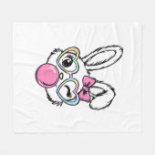 Couverture Polaire Cute Bunny Face Bubblegum Glasses Pink Coquette Bo (Devant (Horizontal))