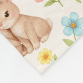 Couverture Polaire Cute Bunny Floral Spring Pattern (Coin)