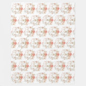 Couverture Polaire Cute Bunny Foliage Motif Bébé Fille Nursery (Devant)