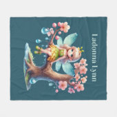 Couverture Polaire Cute Butterfly fairy ajouter nom filles (Devant (Horizontal))