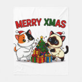 Couverture Polaire Cute Calico & Siamese Kitten Gift (Devant)
