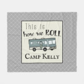 Couverture Polaire Cute Camping RV "C'est comme ça que nous roulons"  (Devant (Horizontal))