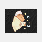 Couverture Polaire Cute Capybara Kawaii Sleep Pajamas Sleepybara Cat  (Devant (Horizontal))