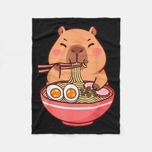 Couverture Polaire Cute Capybara Ramen Kawaii Kids Boys Girls Cool An (Devant)
