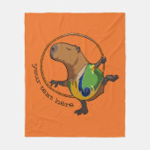 Couverture Polaire Cute Capybara Rhythmic Gymnastics Hoop Cartoon (Devant)
