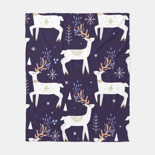 Couverture Polaire Cute cartoon deer seamless pattern, nursery backgr (Devant)