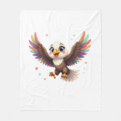 Couverture Polaire Cute Cartoon Eagle Flying – Friendly Vector Art (Devant)