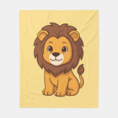 Couverture Polaire Cute Cartoon Lion on Yellow (Devant)