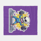 Couverture Polaire “Cute Cartoon Skeleton Weightlifter • Funny Gym Ba (Devant (Horizontal))