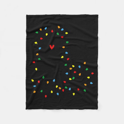 Couverture Polaire Cute Cat Christmas Light Graphic Cat Black Mom Lov (Devant)