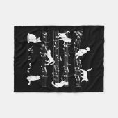 Couverture Polaire Cute Cat Kitty Playing Music Note Clef (Devant (Horizontal))