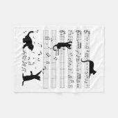 Couverture Polaire Cute Cat Kitty Playing Music Note Clef (Devant (Horizontal))