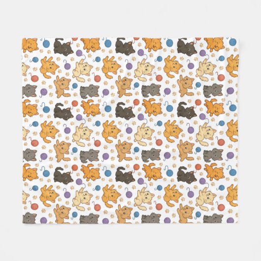 Couverture Polaire Cute Cat Pattern (Devant (Horizontal))