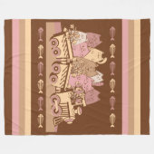 Couverture Polaire Cute Cat Train Fleece Blanche (Devant (Horizontal))