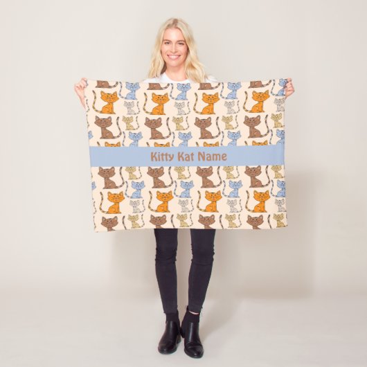 Couverture Polaire Cute Cats Blanche en polaire pour Chats (En situation)