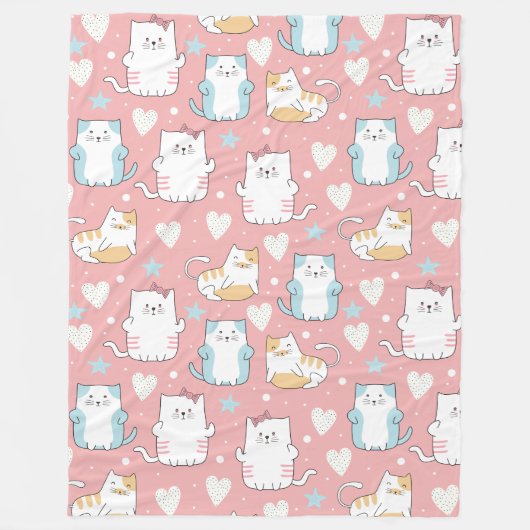 Couverture Polaire Cute Cats Blanche polaire (Devant)