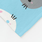 Couverture Polaire Cute Cats & Kawaii Kittens (Bleu) (Coin)