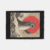 Couverture Polaire Cute Catzilla Chat Japonais Art Drôle Chat (Devant (Horizontal))