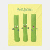 Couverture Polaire Cute céleri bâtons trio caricature légumes (Devant)