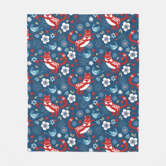 Couverture Polaire Cute Chat Motif Blanche polaire (Devant)