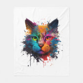 Couverture Polaire Cute Chat Neon Enk Splash (Devant)