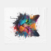 Couverture Polaire Cute Chat Neon Enk Splash (Devant (Horizontal))