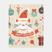 Couverture Polaire Cute chat Profitez de la saison de Noël (Devant)