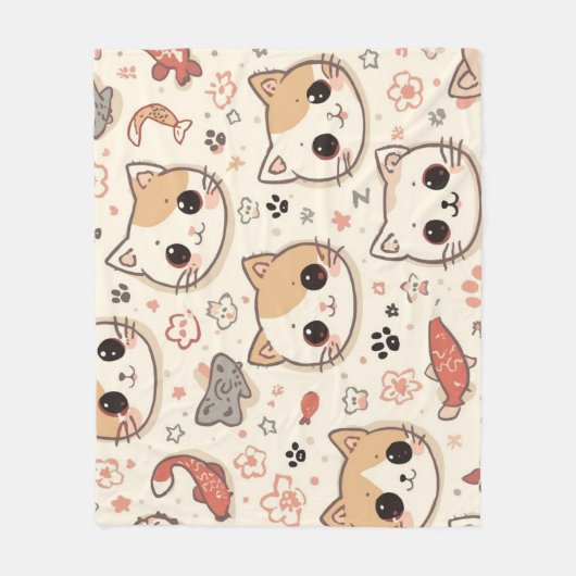 Couverture Polaire Cute Chat simple chaton Motif (Devant)
