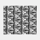 Couverture Polaire Cute chaton rayé noir blanc (Devant (Horizontal))