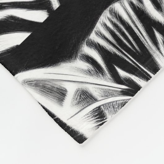 Couverture Polaire Cute chaton rayé noir blanc (Coin)