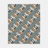 Couverture Polaire Cute Chats Chatons Chatons Happy Grey Vert (Devant)