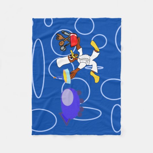 Couverture Polaire Cute Chef Ducky Kazoo Blue Cercles (Devant)