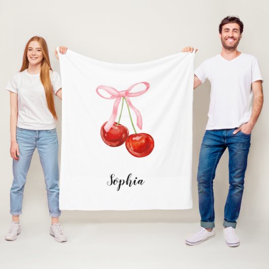 Couverture Polaire Cute Cherry Coquette Baby Blanket (En situation)
