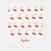 Couverture Polaire Cute Cherry Coquette Blanket - custom name (Devant)