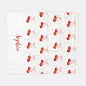 Couverture Polaire Cute Cherry Coquette Blanket - custom name (Devant (Horizontal))