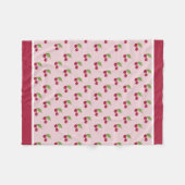 Couverture Polaire Cute Cherry Pattern Burgundy Stripes (Devant (Horizontal))