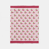 Couverture Polaire Cute Cherry Pattern Burgundy Stripes (Devant)