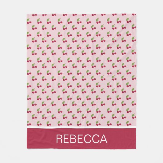 Couverture Polaire Cute Cherry Pattern Personalised (Devant)