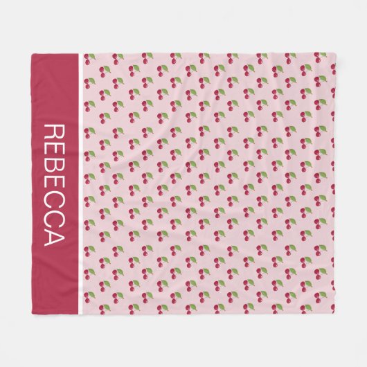 Couverture Polaire Cute Cherry Pattern Personalised (Devant (Horizontal))