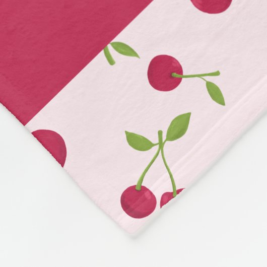 Couverture Polaire Cute Cherry Print Pattern Coquette Pink Custom (Coin)