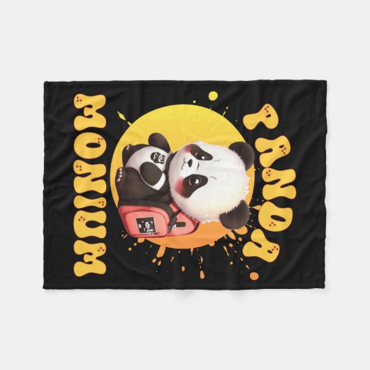 Couverture Polaire Cute Chibi Kawaii Panda Name School Year On Back B (Devant (Horizontal))