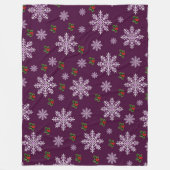 Couverture Polaire Cute Chic Modern Snowflakes Motif de Noël (Devant)