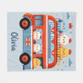 Couverture Polaire Cute Chickens et London Bus (Devant (Horizontal))