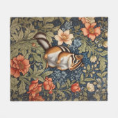 Couverture Polaire Cute Chipmunk William Morris Inspiré Floral (Devant (Horizontal))