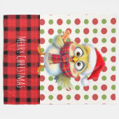 Couverture Polaire Cute Christmas Cartoon chick. customizable (Devant (Horizontal))