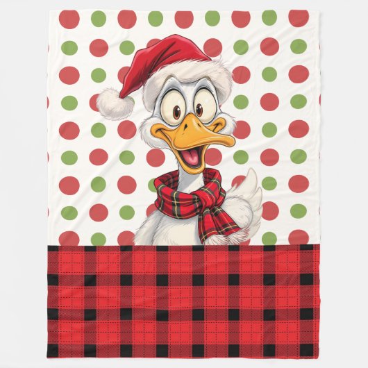 Couverture Polaire Cute Christmas Cartoon duck (Devant)