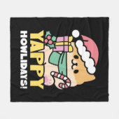 Couverture Polaire Cute Christmas Dog - Yappy Howlidays  (Devant (Horizontal))