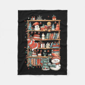 Couverture Polaire Cute Christmas Librairie Père Noël Lecture Livres  (Devant)