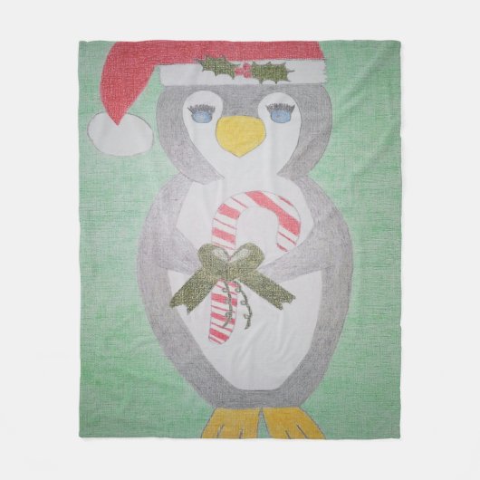 Couverture Polaire Cute Christmas Penguin (Devant)