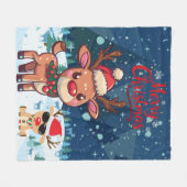 Couverture Polaire Cute Christmas Reindeer Kids Blanket (Devant (Horizontal))